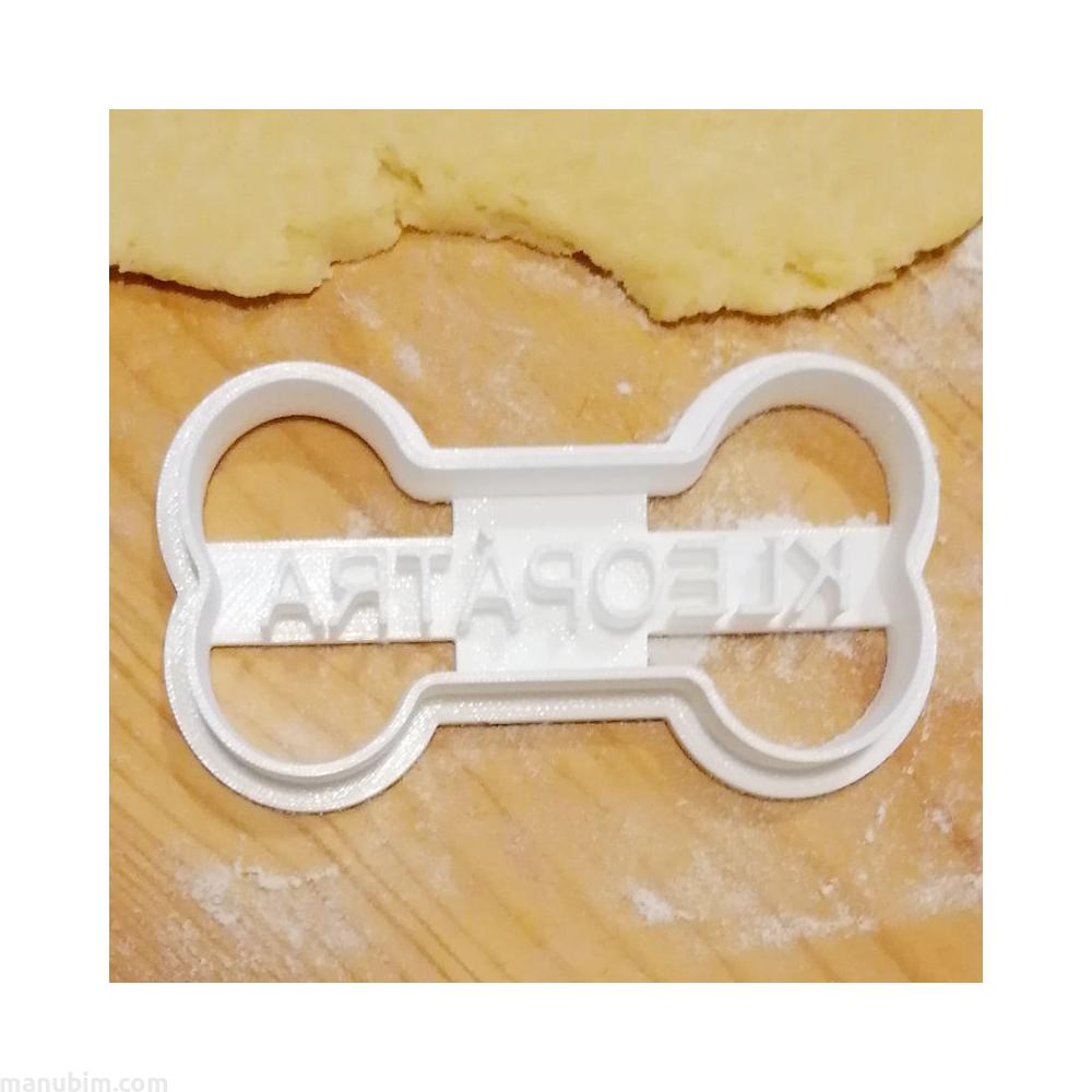 BoneShaped Cookie Cutter, with custom text 3D Printed